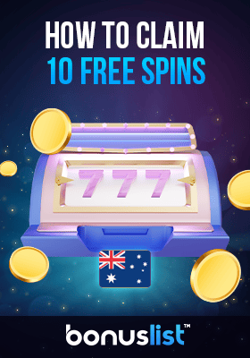 A bing pokie with a 777 as a result, with golden coins around it and an Australian flag