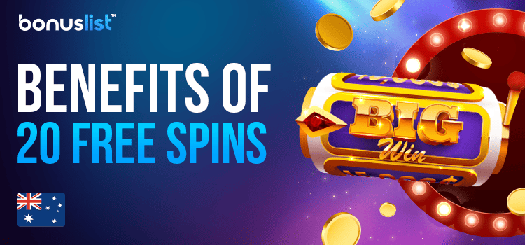 A golden casino reel with some gold coins for the benefits of 20 free spins