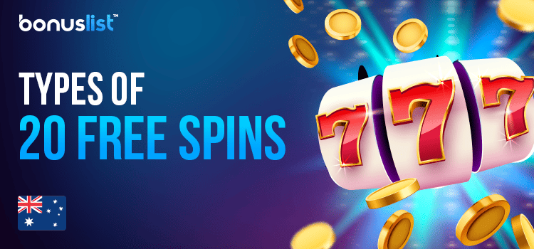 A casino reel with some gold coins for different types of 20 free spins