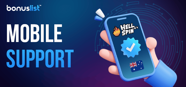 A person is holding a mobile phone with the Hell Spin Casino mobile app