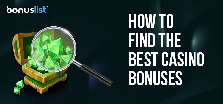 A box of gems is being checked by a magnifying glass showing how we look for the best casino bonuses for Australian players