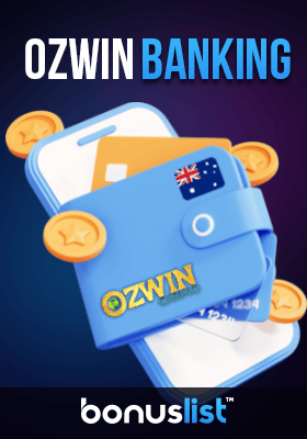 Banking cards and cons in a wallet on top of a mobile phone for banking options in Ozwin Casino