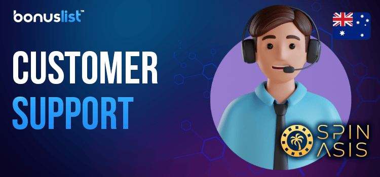 A Spin Oasis Casino customer support representative provides support